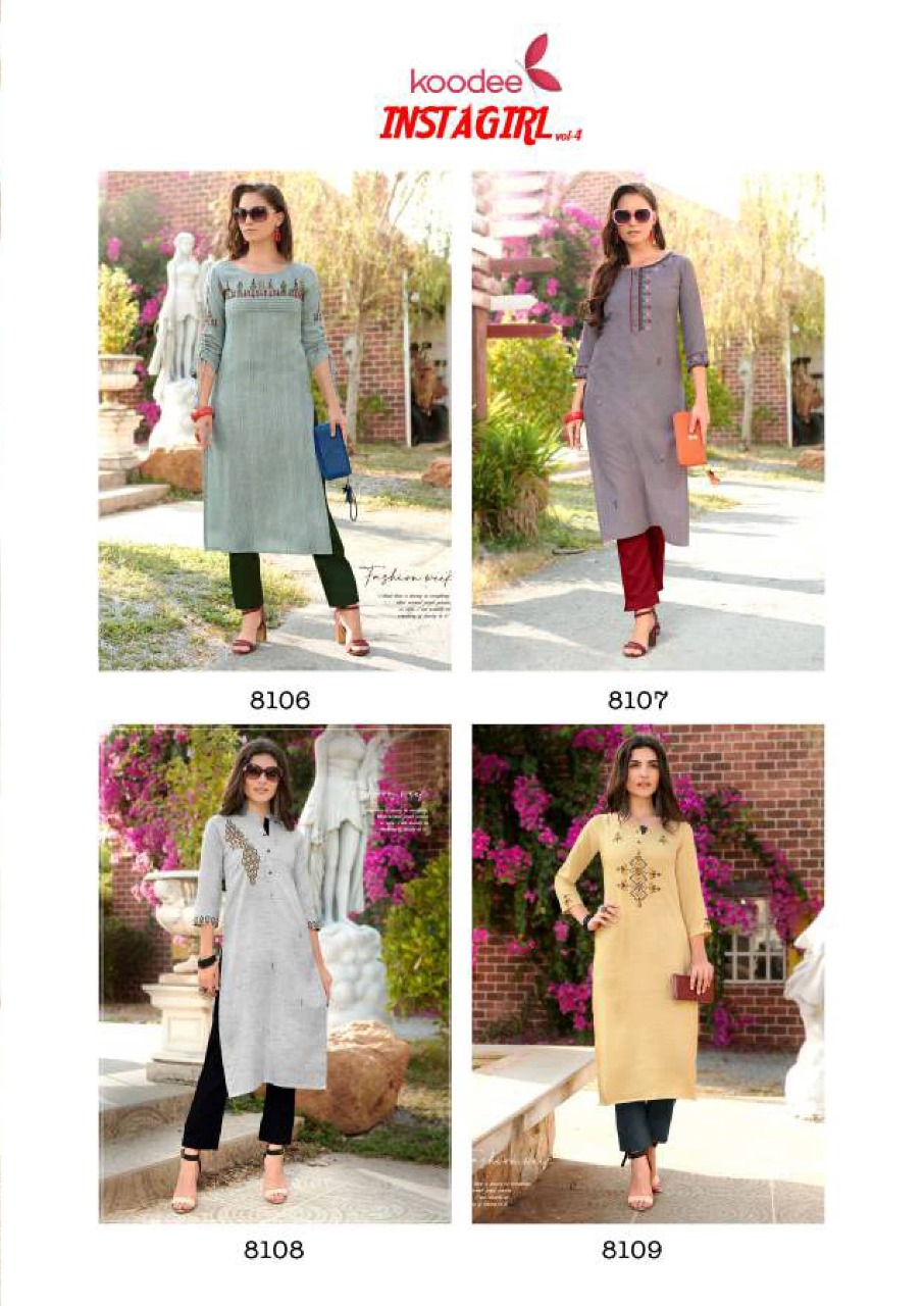 Koodee instagirl vol 4 kurti with pants fancy collection