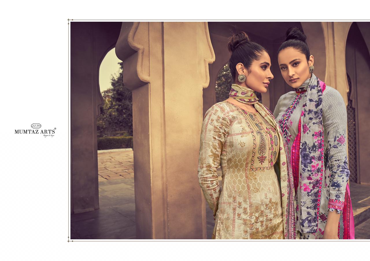 Mumtaz arts gulbagh Astonishing Style modern look jam satin Salwar suits with cotton duppata