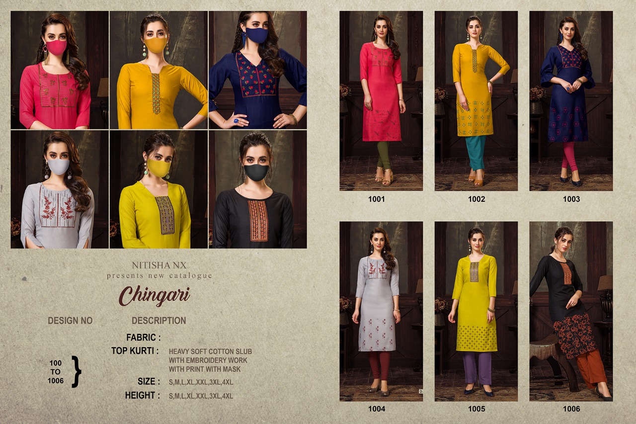 Nitisha nx chingari casual wear kurties online supplier
