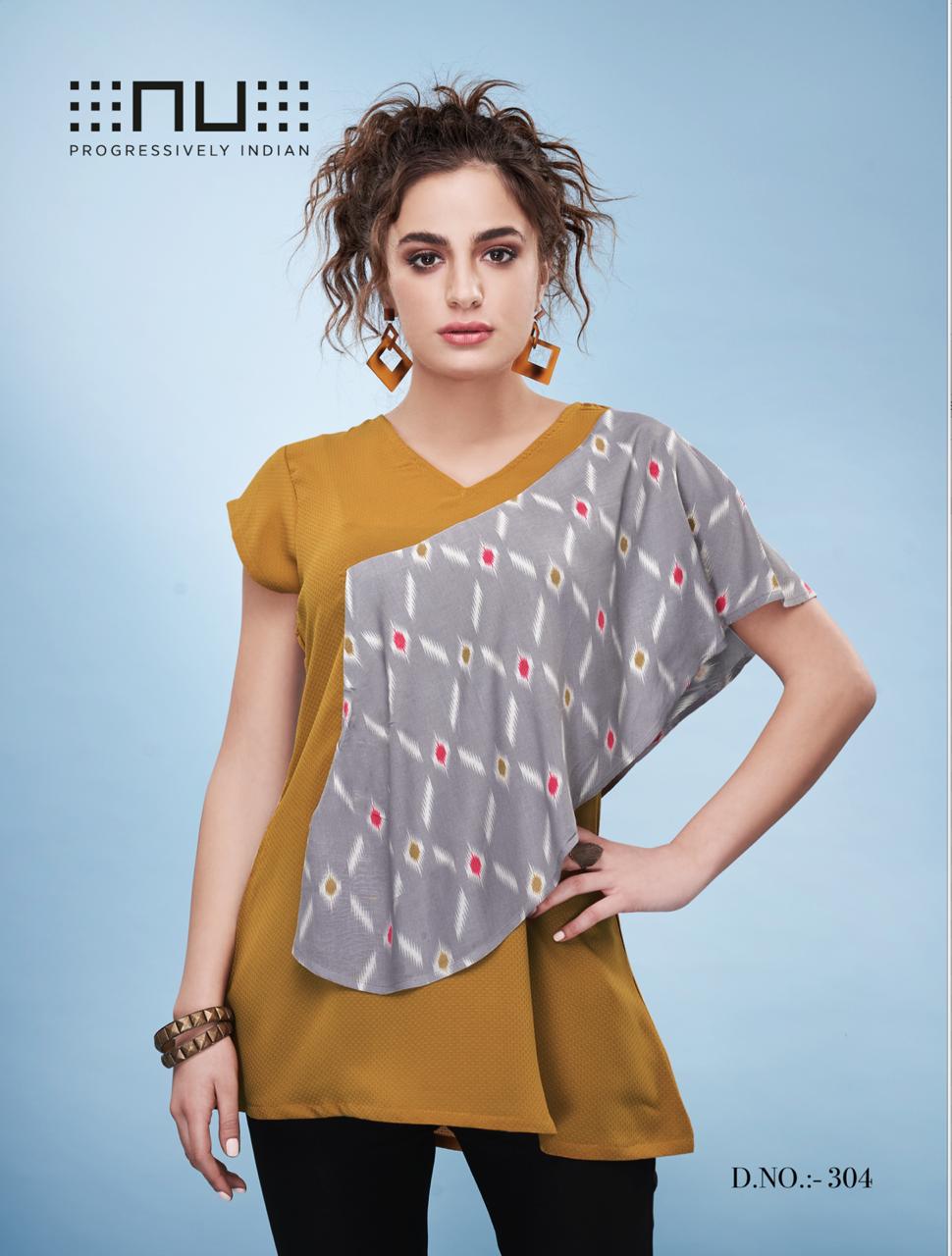 Nu vol 3 rayon embroidered short tops fancy collection