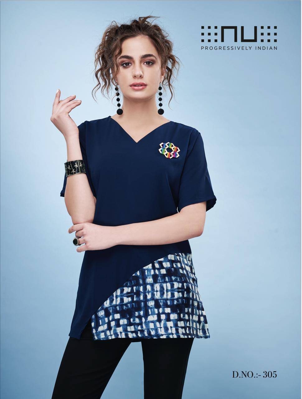Nu vol 3 rayon embroidered short tops fancy collection