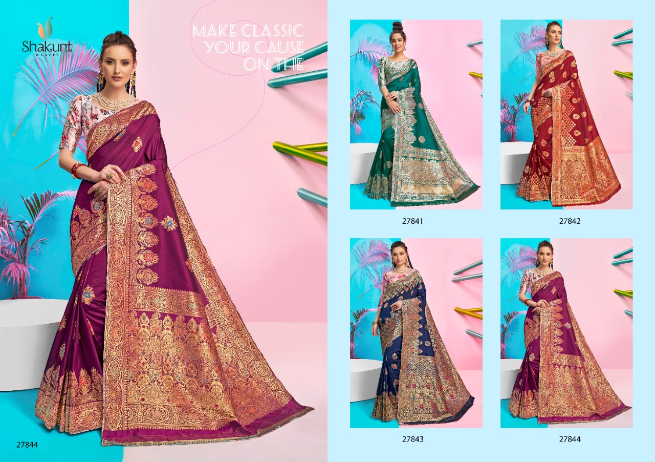 shakunt weaves girishma silk festive wear saree catalog