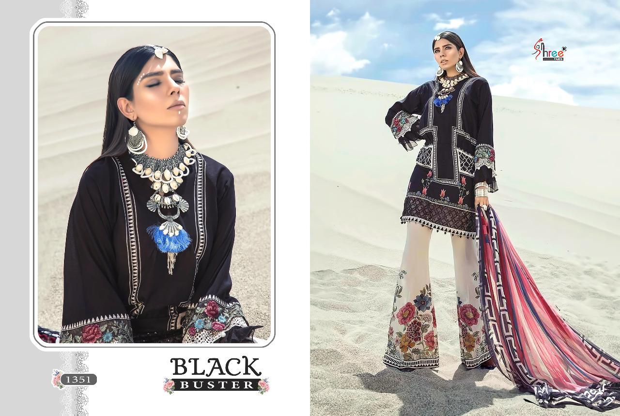Shree fabs black buster Cotton printed salwar suits collection