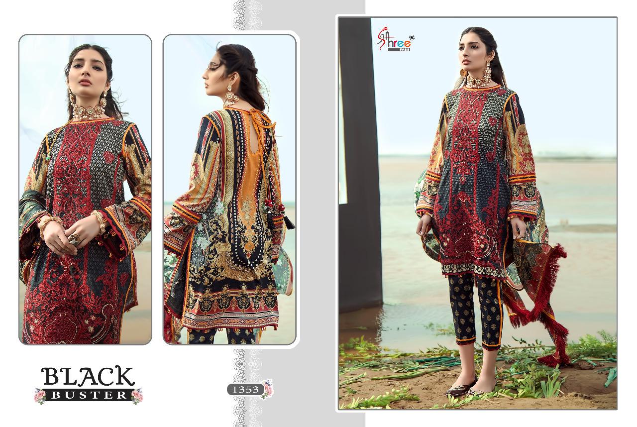 Shree fabs black buster Cotton printed salwar suits collection