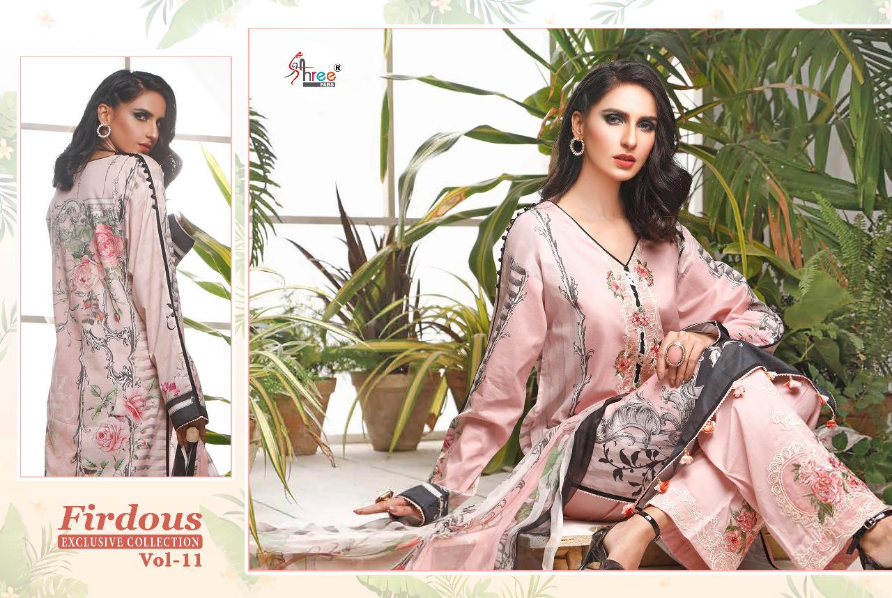 Shree fabs firdous Exclusive collection vol 11 digital printed cotton pakistani dress Material wholesaler