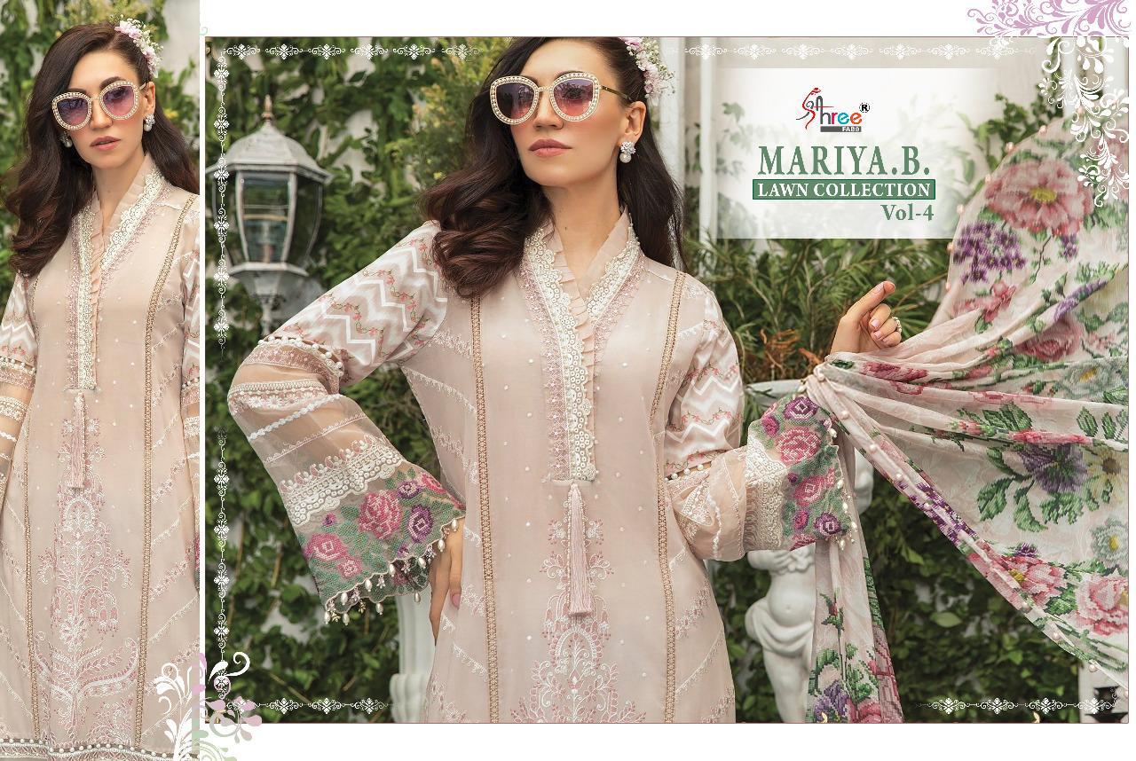 Shree fabs maria b lawn collection vol 4 cotton printed salwar kameez collection
