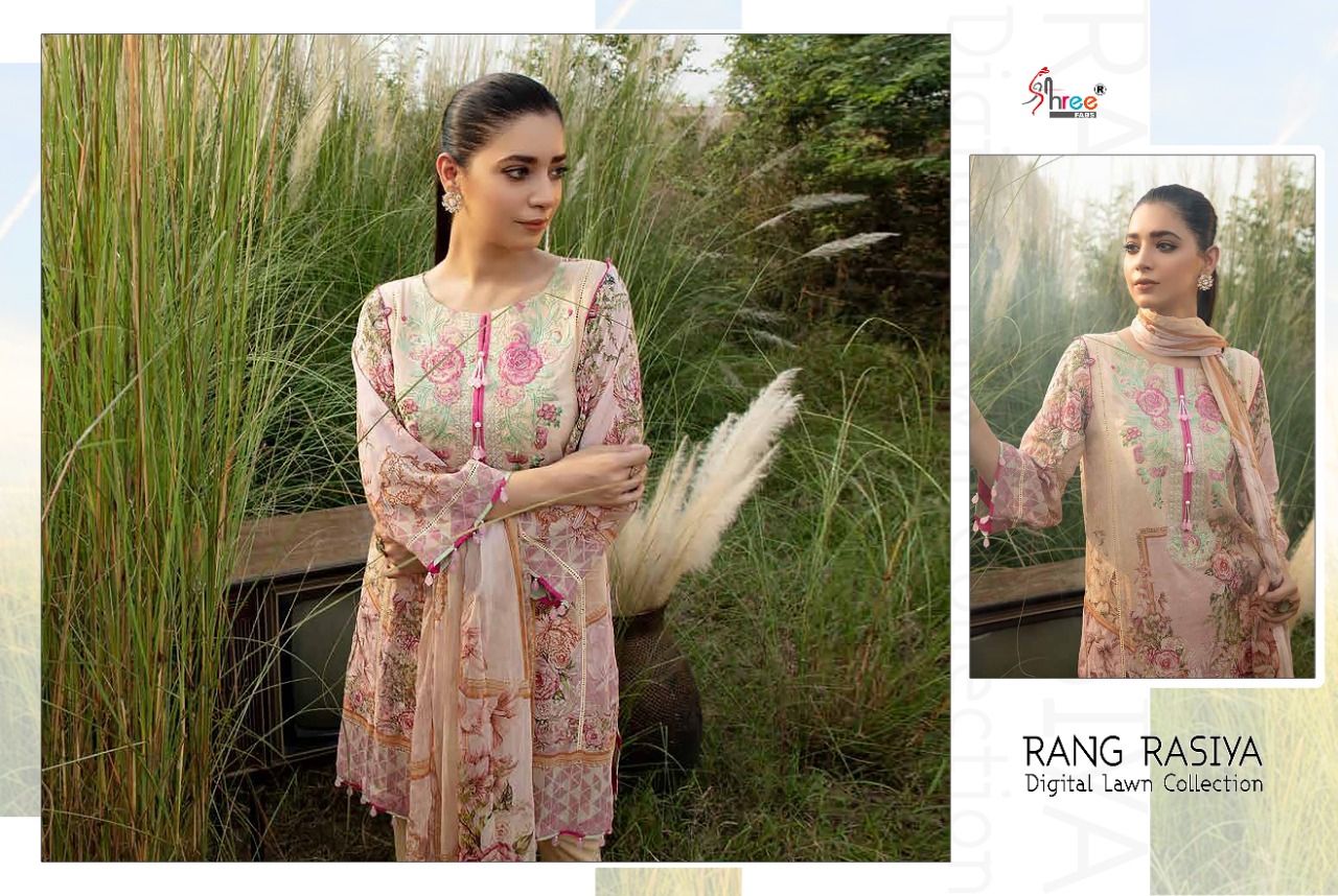 Shree fabs rangrasiya digital lawn pakistani style dress Material