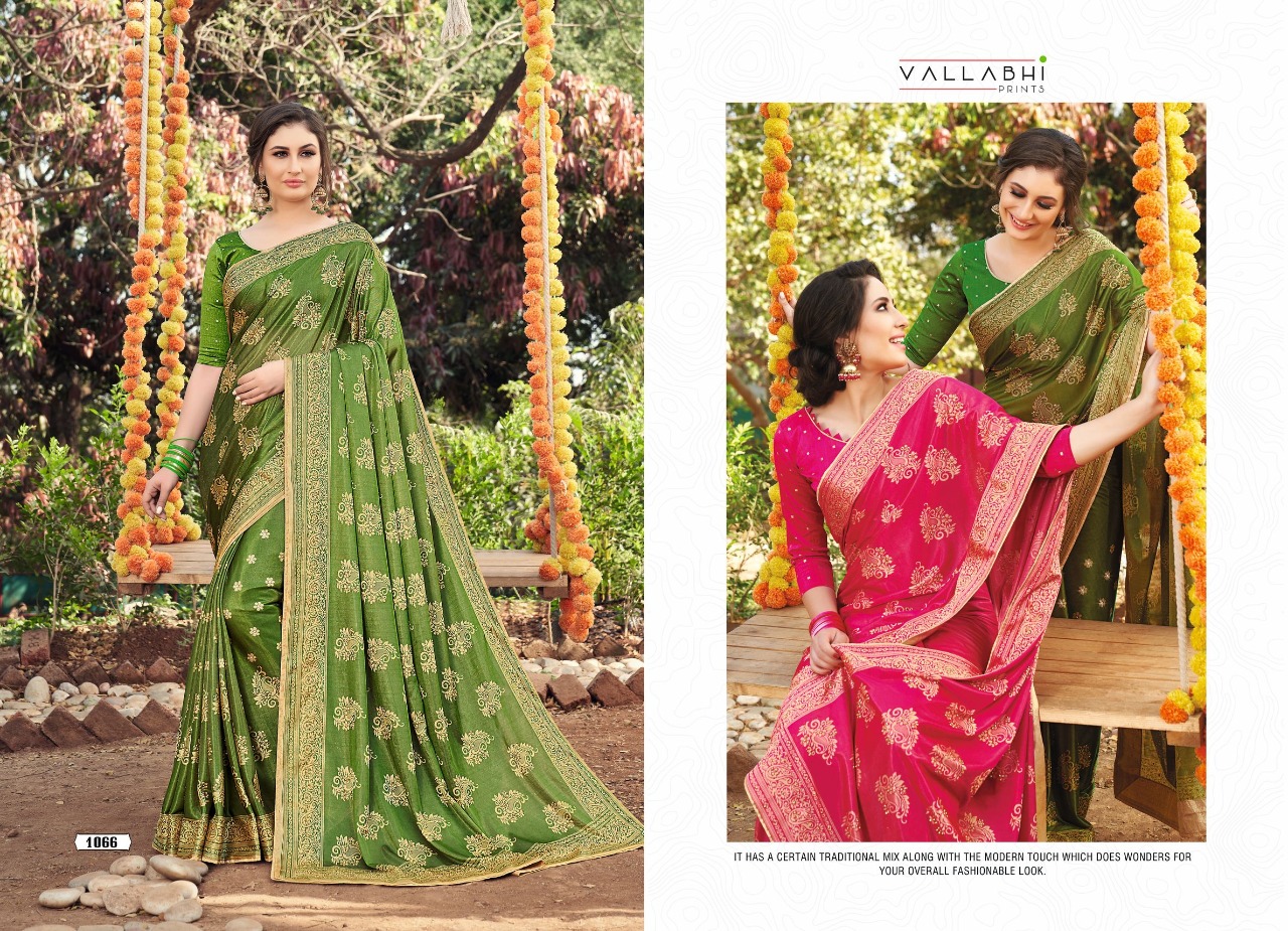Vallabhi prints Fascinate lycra jacquard attractive look Beautifull Sarees catalog