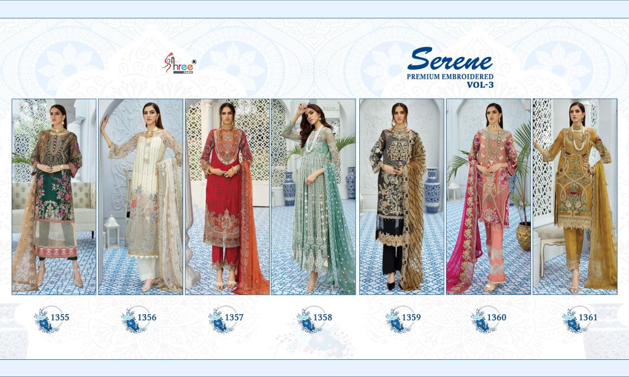 Shree fab serene prrmium embroidered 3 innovative style salwar suit catalog