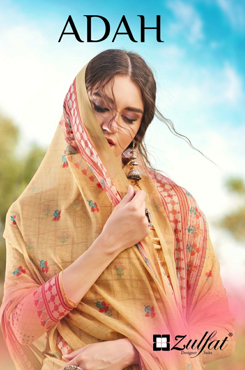 Zulfat designer studio adah cotton printed salwar suits exporter
