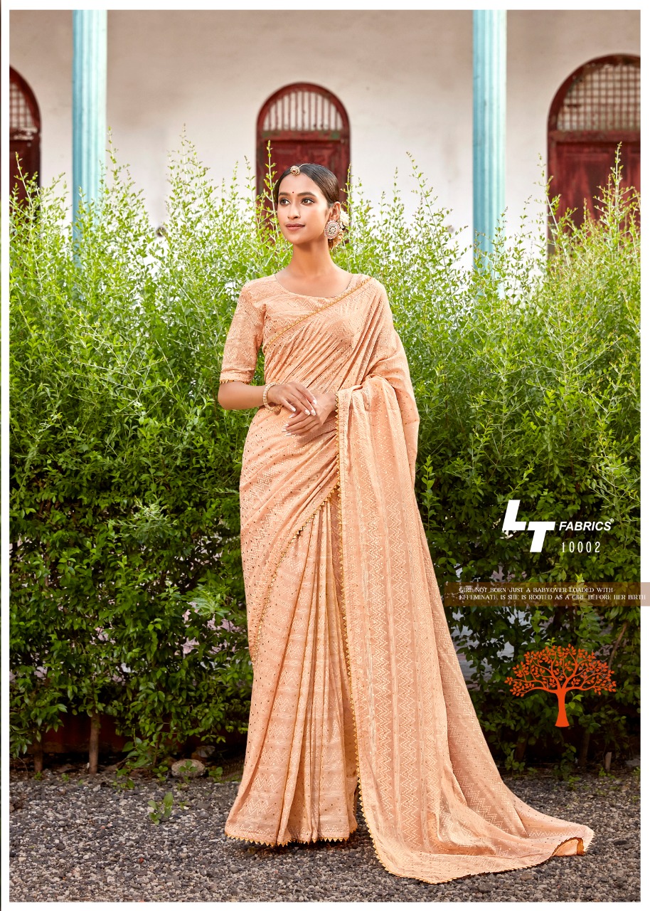 L t fashion khara kapas  cotton fancy look saree catalog