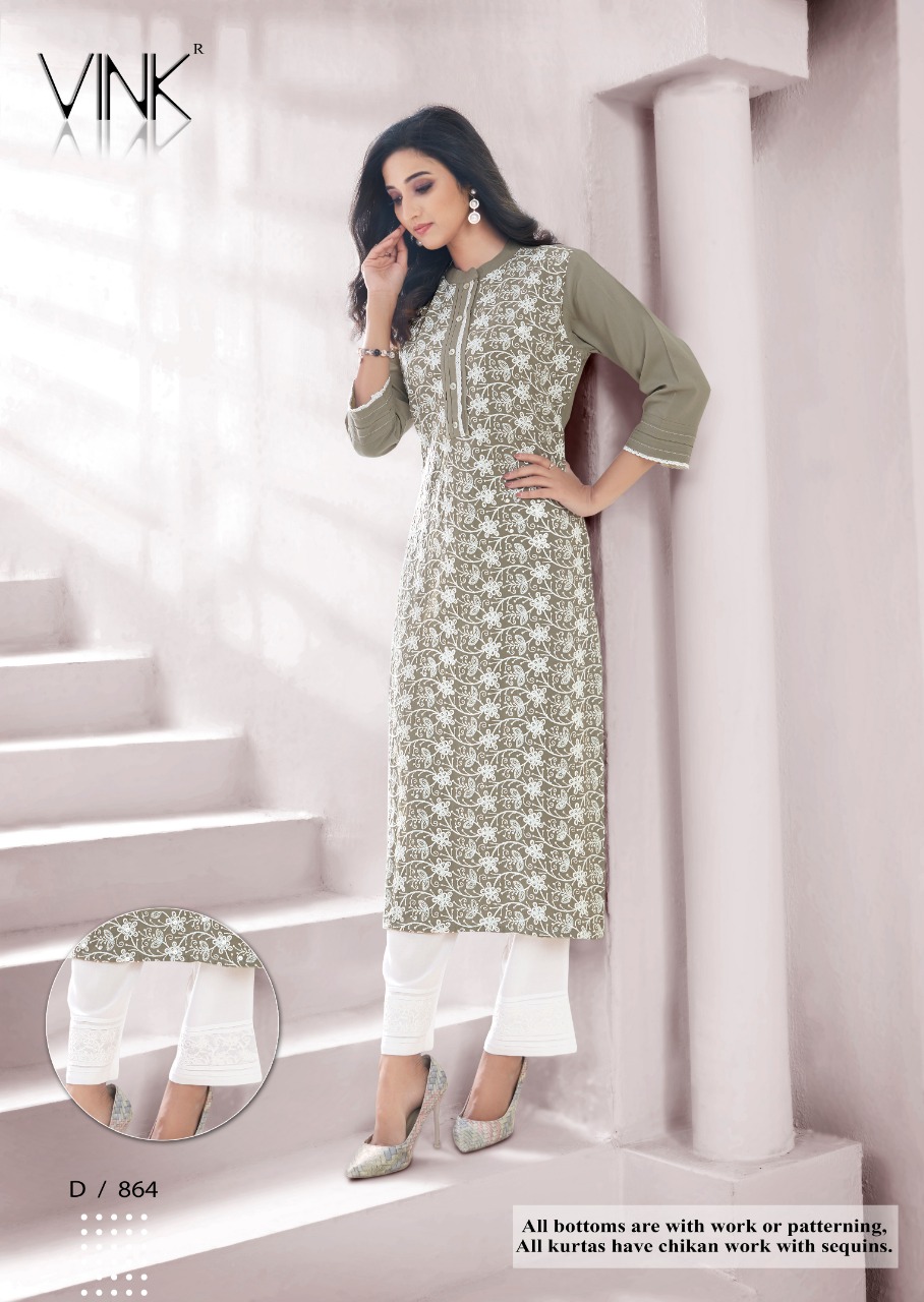 vink lucknowi 2 attractive kurti with bottom catalog