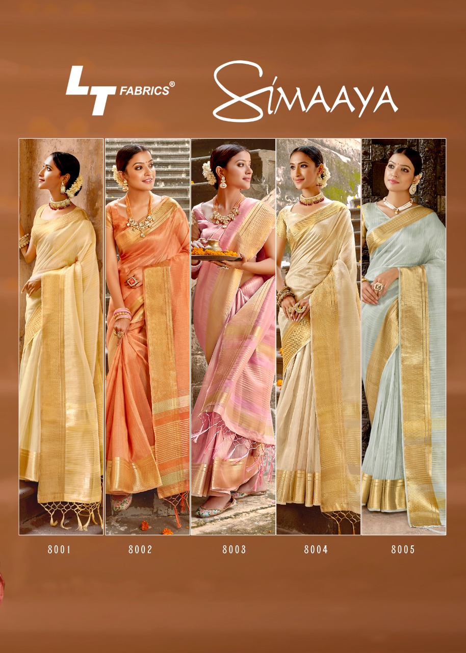 l t fashion simaya Zari Tissue Silk authentic fabric sarees catalog