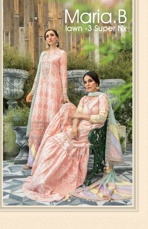 Deepsy maria b lawn 3 super nx pakistani salwar suits catalog