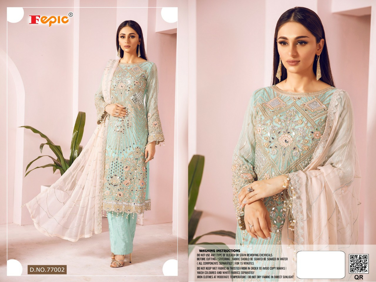 Fepic rosemeen classic embroidered fancy wear dress Material wholesaler