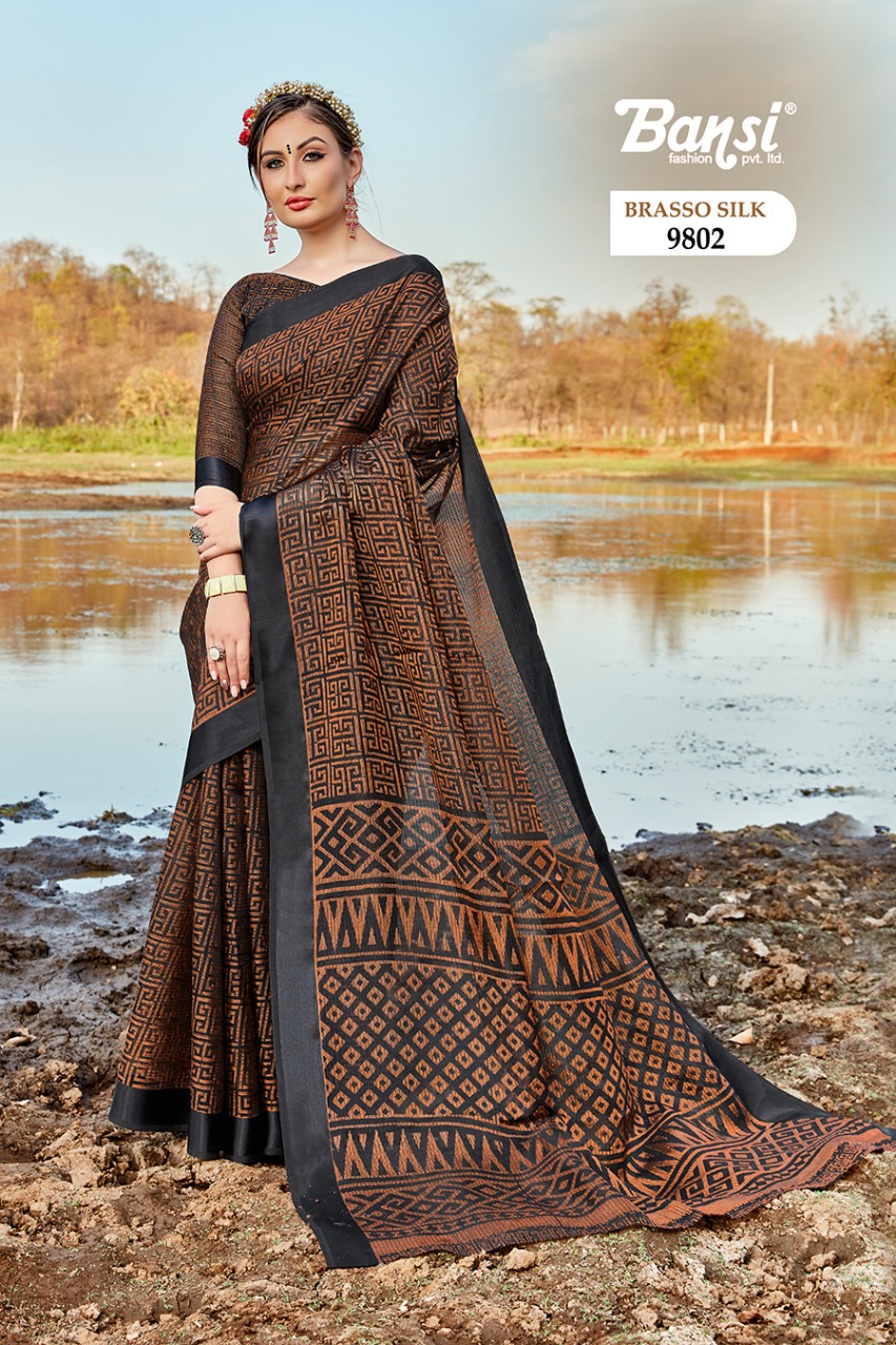 bansi saree Brasso Silk affordable price printed saree catalog