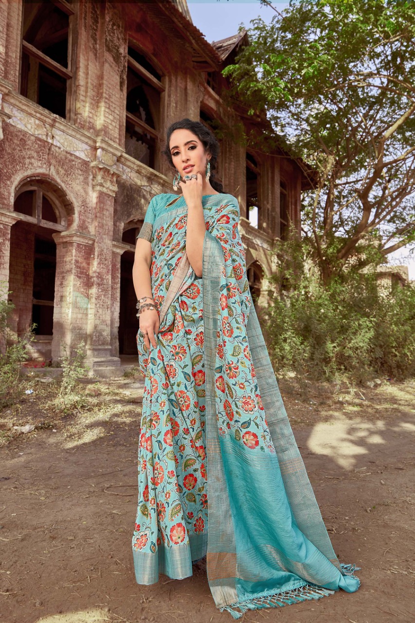 bansi saree irra Linen Kora Cotton elegant style saree catalog