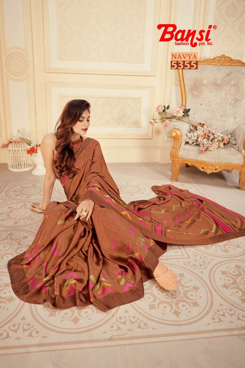 bansi saree navya satin printed affordable price saree catalog