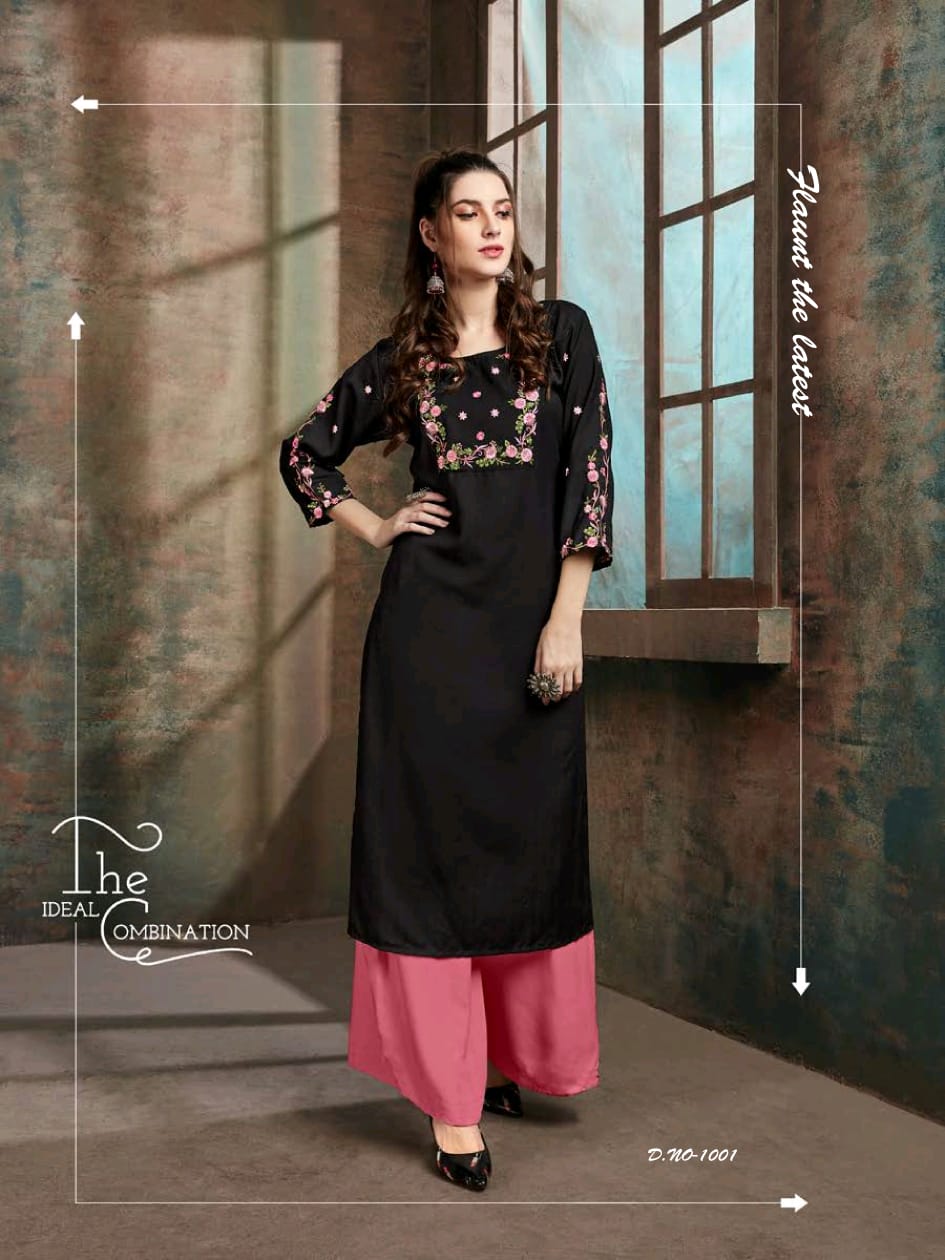 channel 9 chinar rayon arrtactive Embroidery kurti catalog