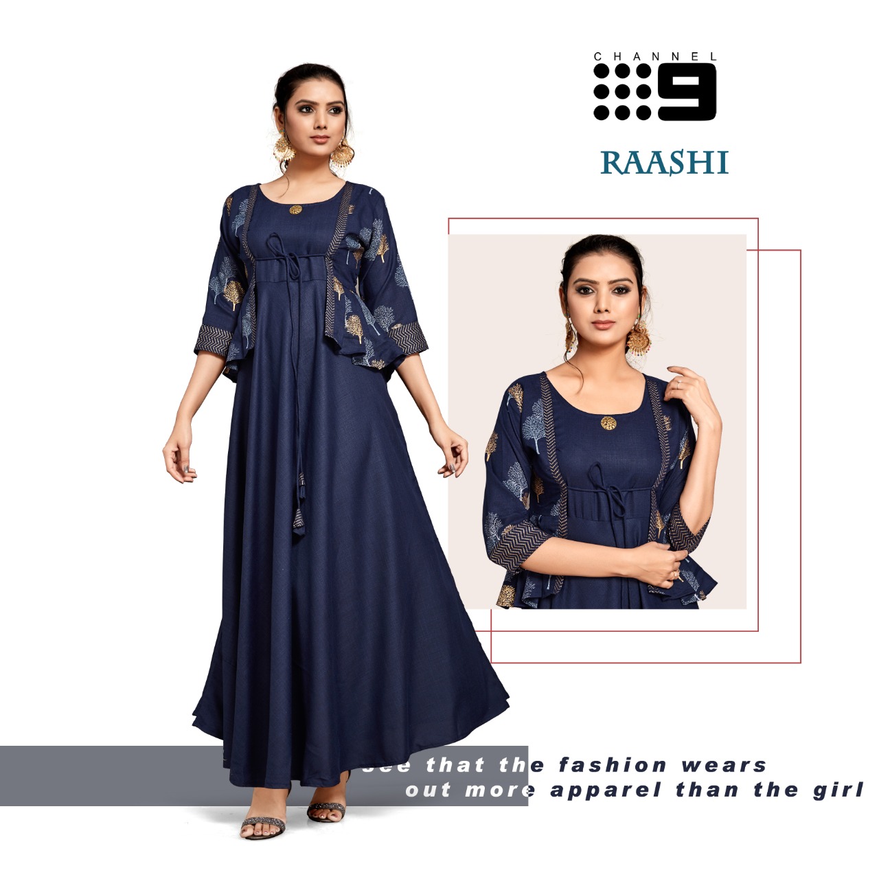 channel 9 raashi innovative style long kurti catalog