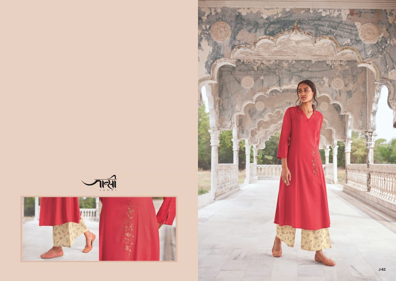 jansi sundari  gorgeous look khadi kurti with plazzo catalog