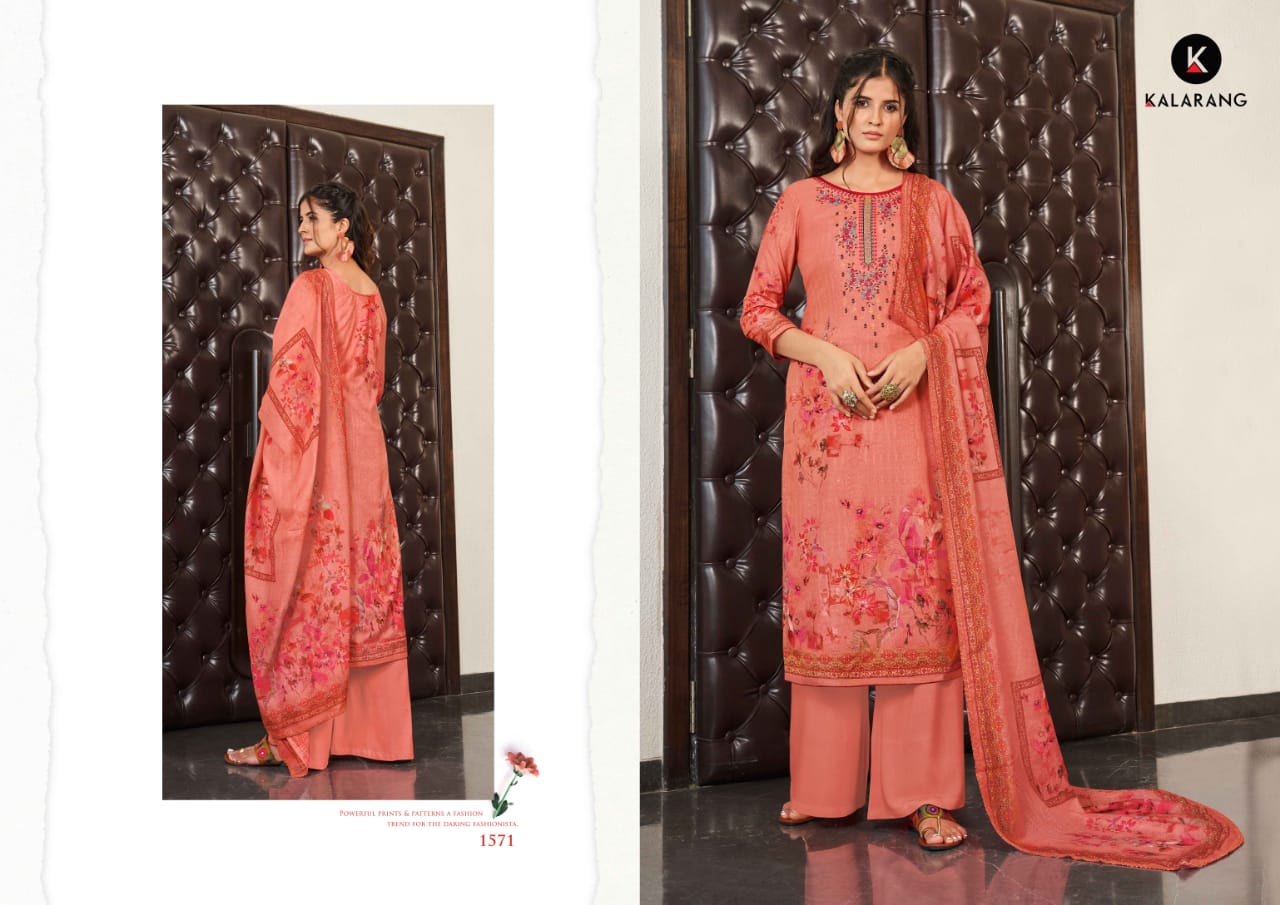 Kalarang charming vol 3 attractive modern style print with Embroidered Salwar suits catalog