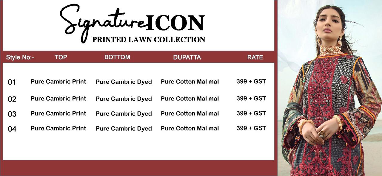 karachi cotton signature icon lawn collection vol 1 exclusive print  salwar suit catalog