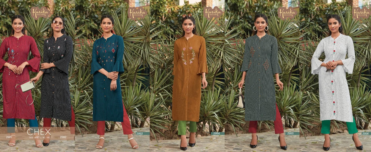 Karika Chex Rayon casual wear kurti catalog