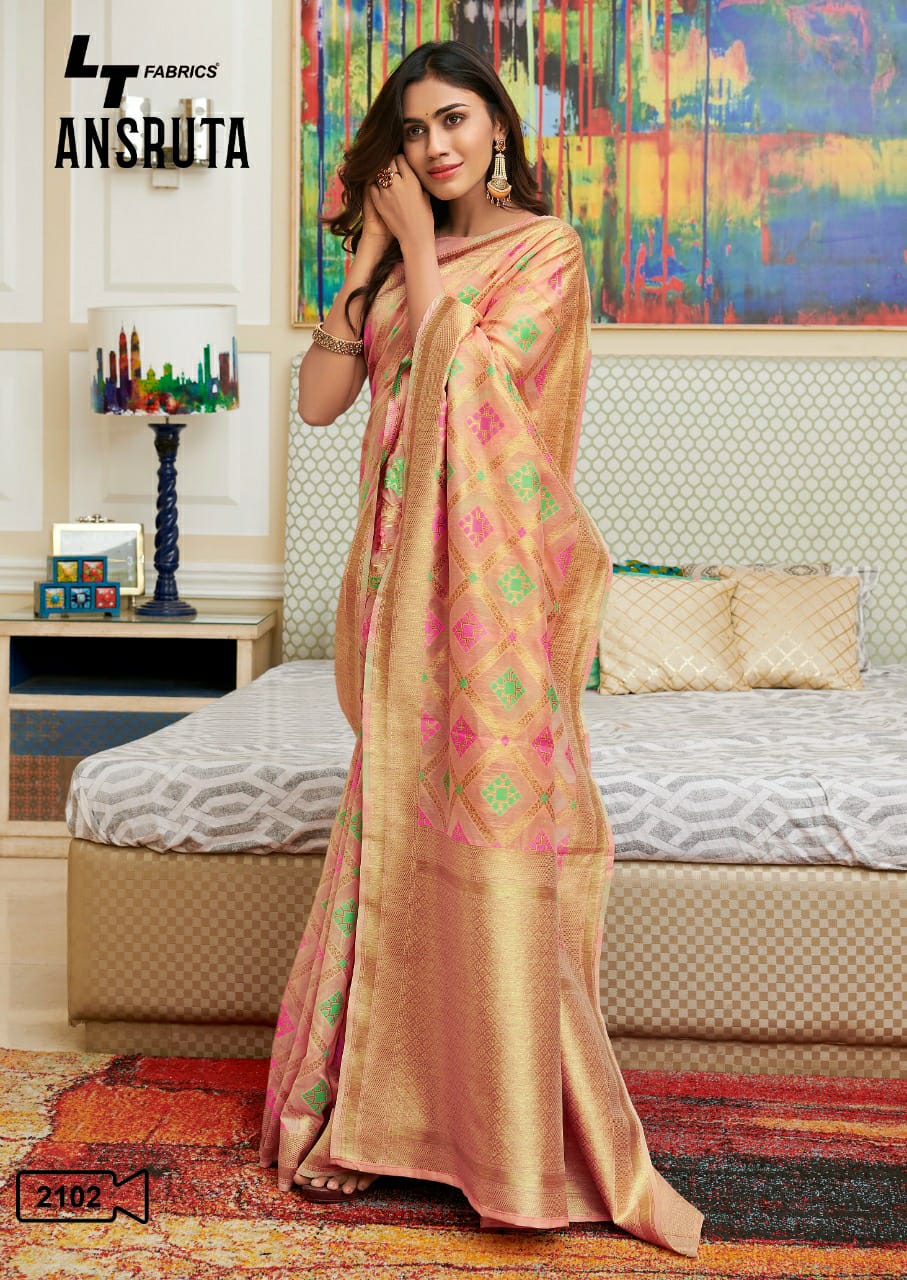 l t fashion ansruta cotton silk  gorgeous look saree catalog