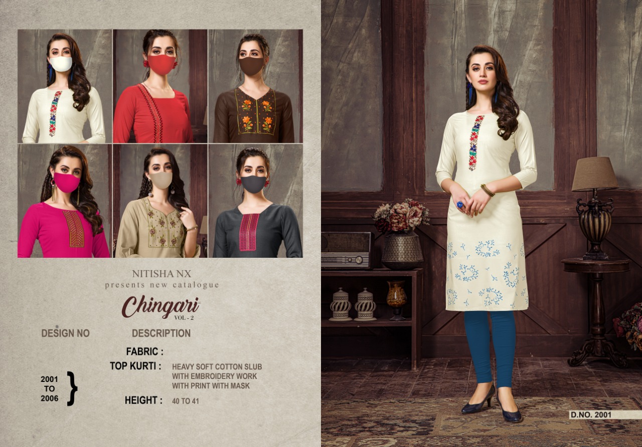 Nitisha nx chingari vol 2 casual wear affordable price kurties online supplier