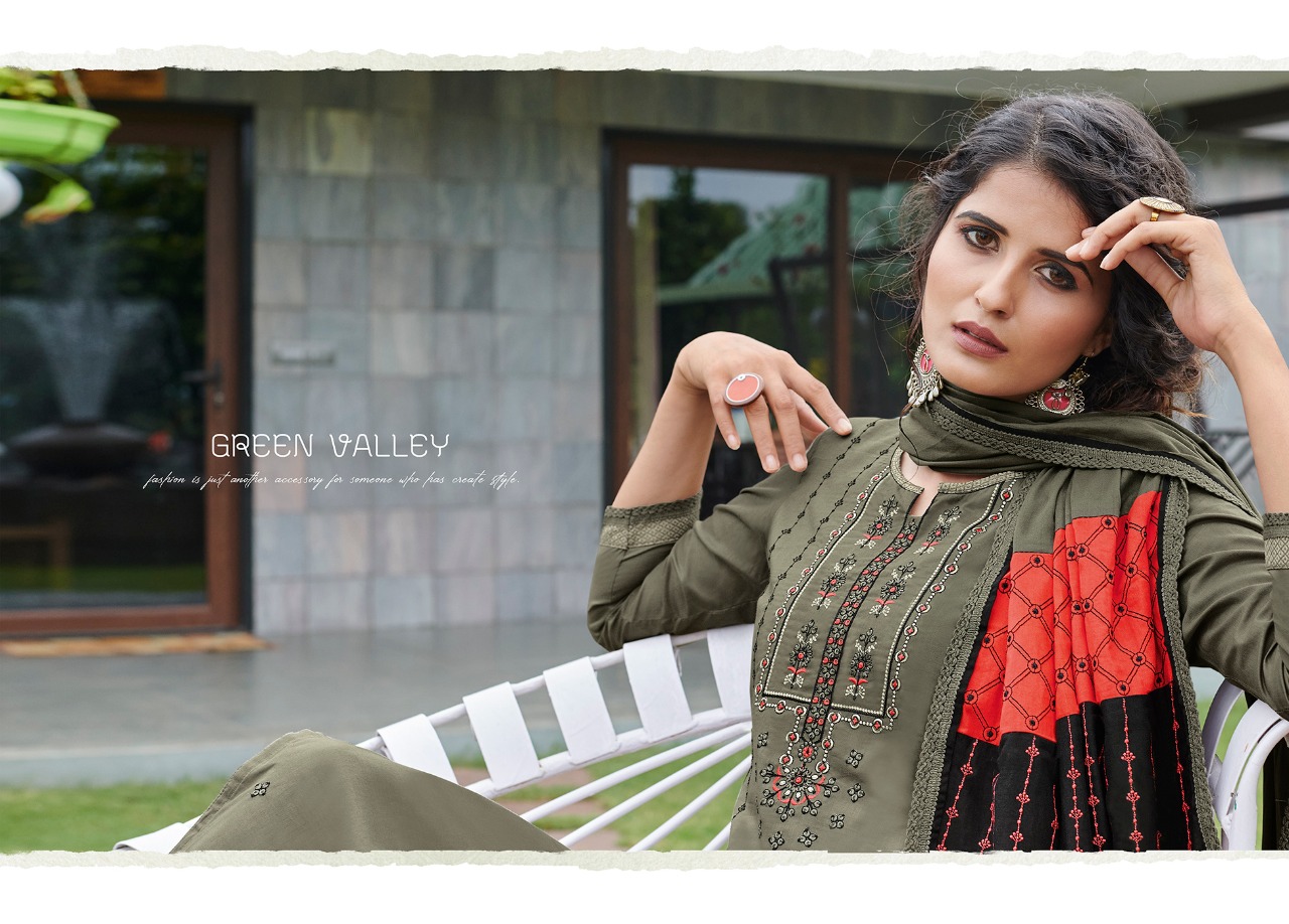 Ramaiya (Kessi Fabrics Pvt. Ltd.) Green Valley cotton graceful salwar suit catalog