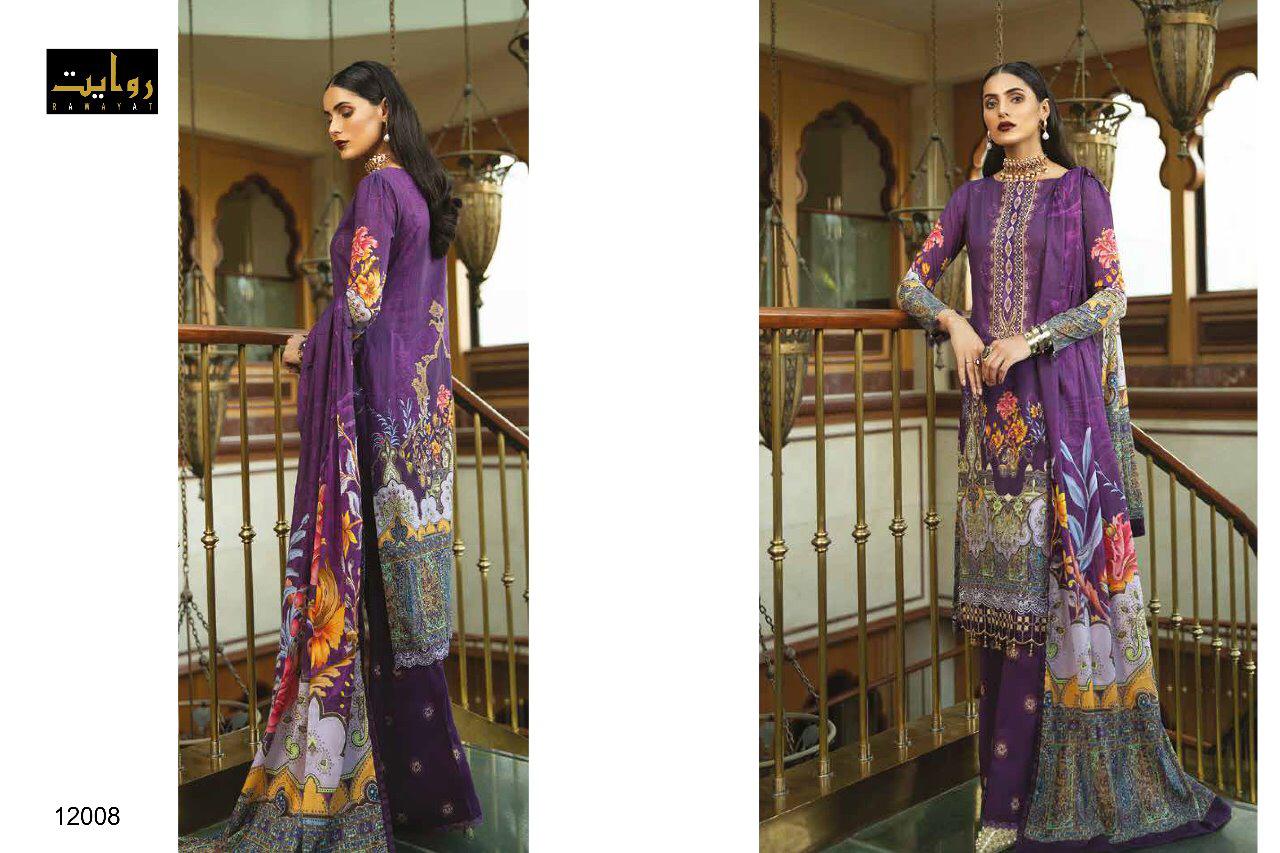 rawayat Binaas Luxury Lawn Collection 2020 chiffon dup pure jam authentic fabric salwar suit catalog