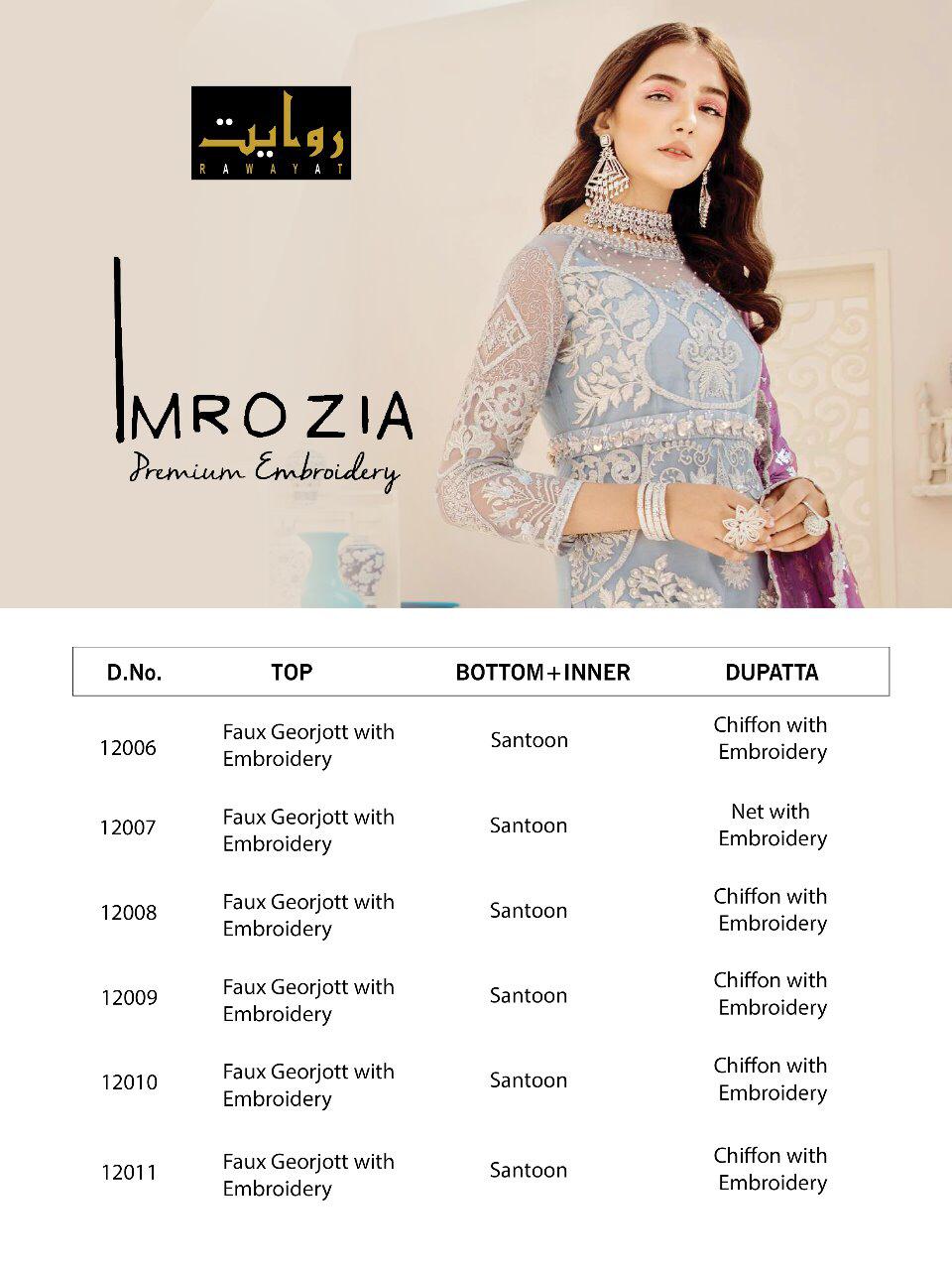 rawayat imrozia chiffon 2020 georjott exclusive Embroidery salwar suit catalog