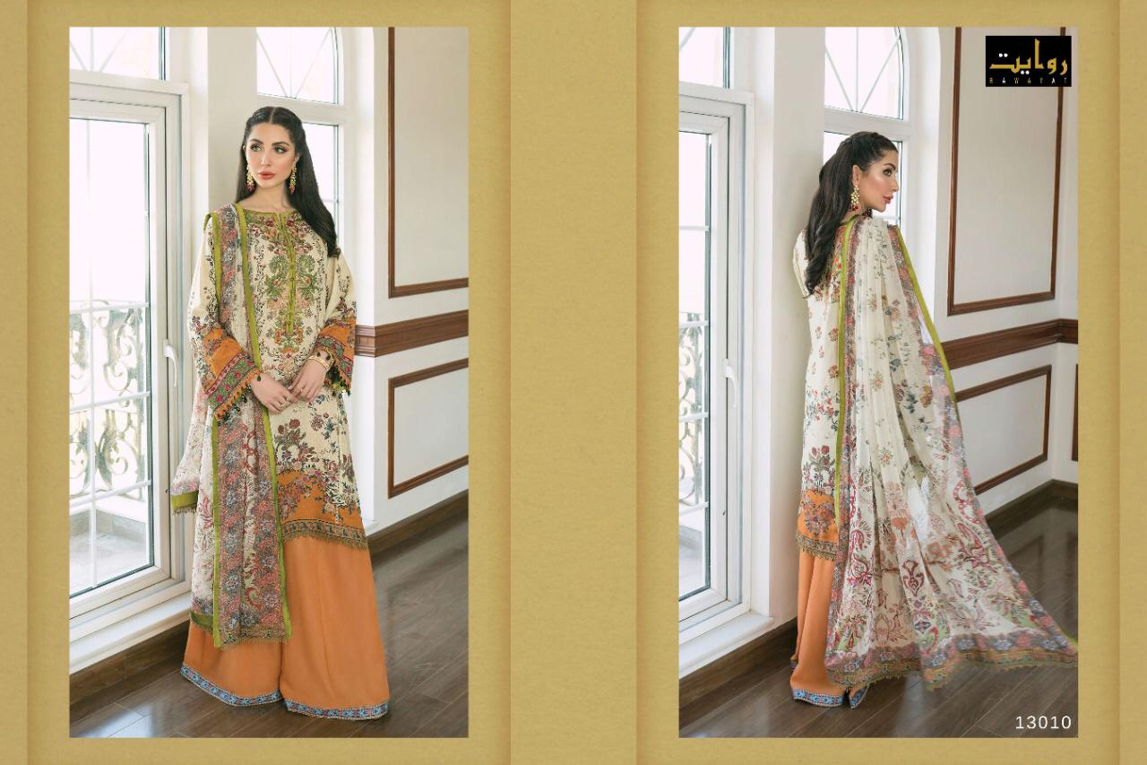 rawayat rangrasiya cotton dupatta attractive satwar suit catalog