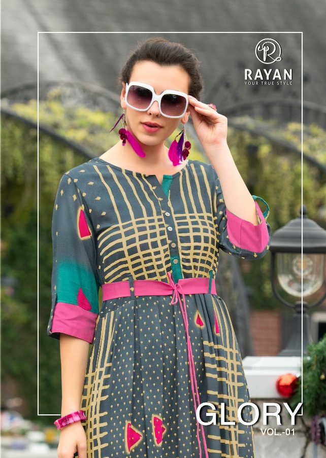 rayan glory exclusive print catchy look kurti catalog