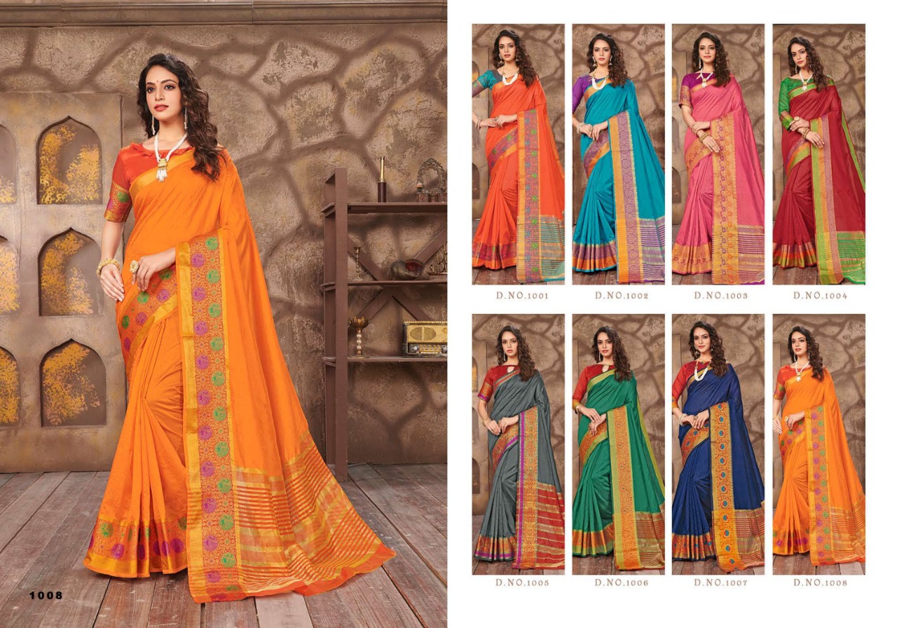 saroj choklet cotton silk regal look saree catalog