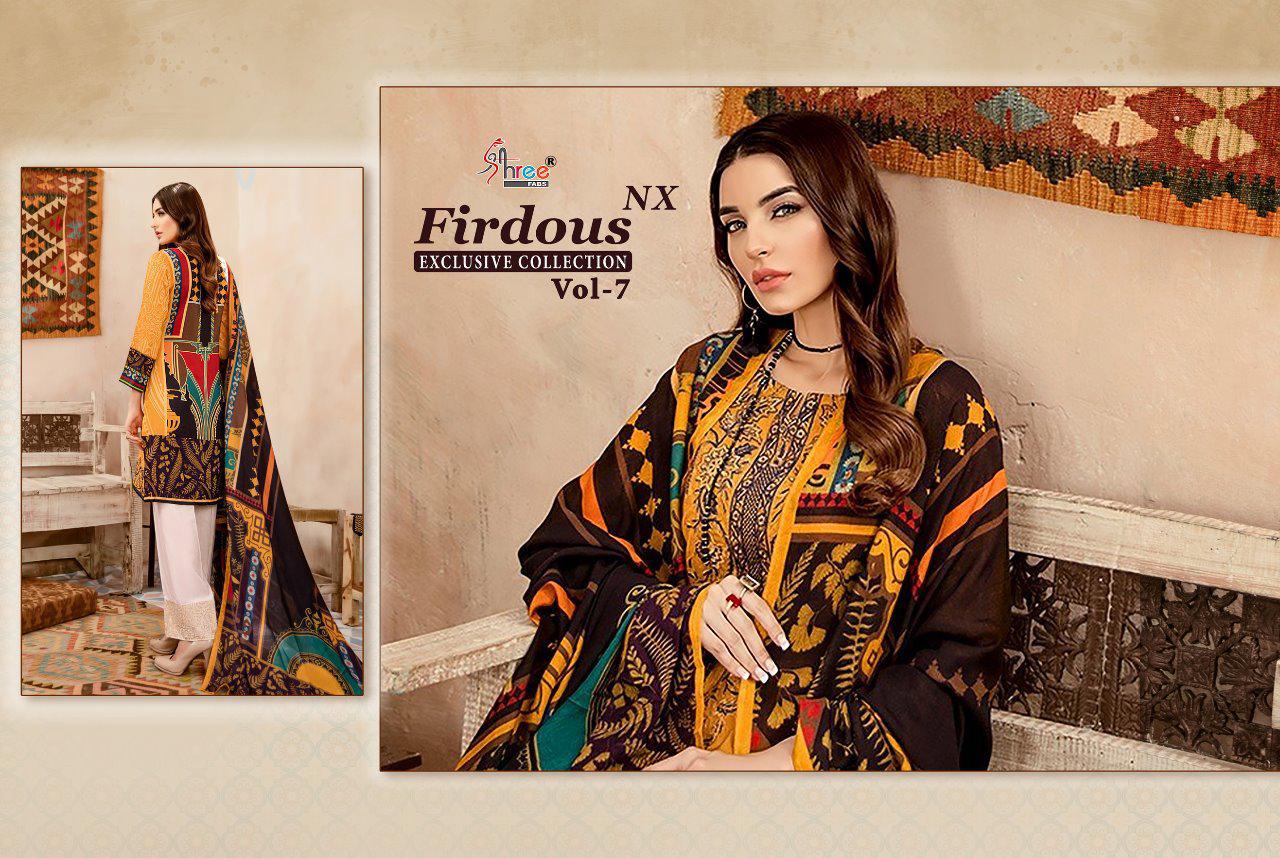 Shree Fab firdous Vol 7 Nx jam cotton print with Embroidered Salwar suits with cotton duppata