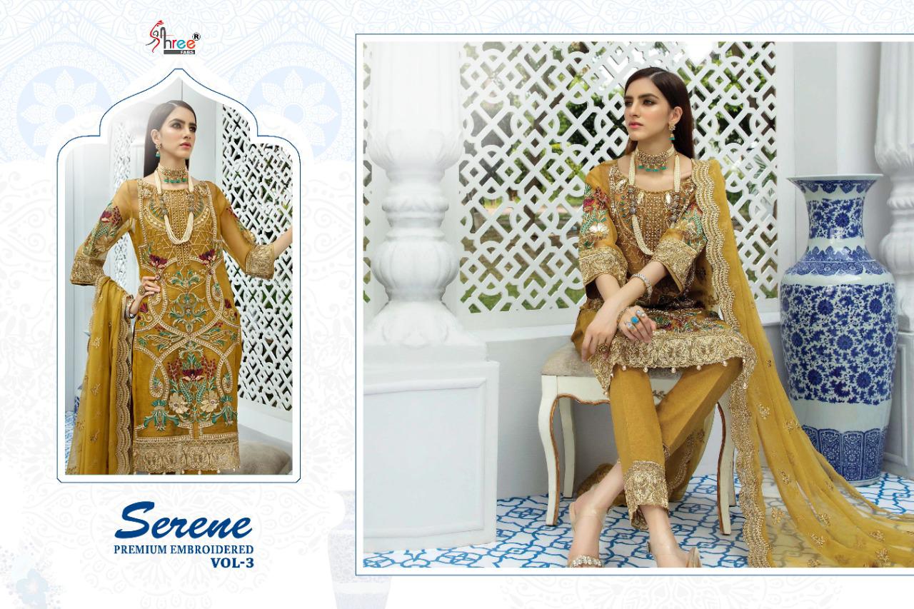 Shree fab serene prrmium embroidered 3 innovative style salwar suit catalog