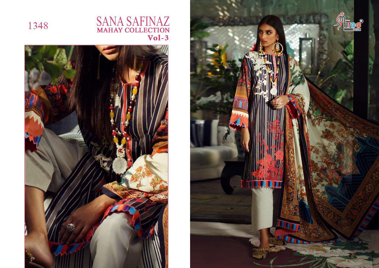 shree fabs sana safinaz mahay collection vol 3 attractive embroidery chiffon duptta  salwar suit catalog