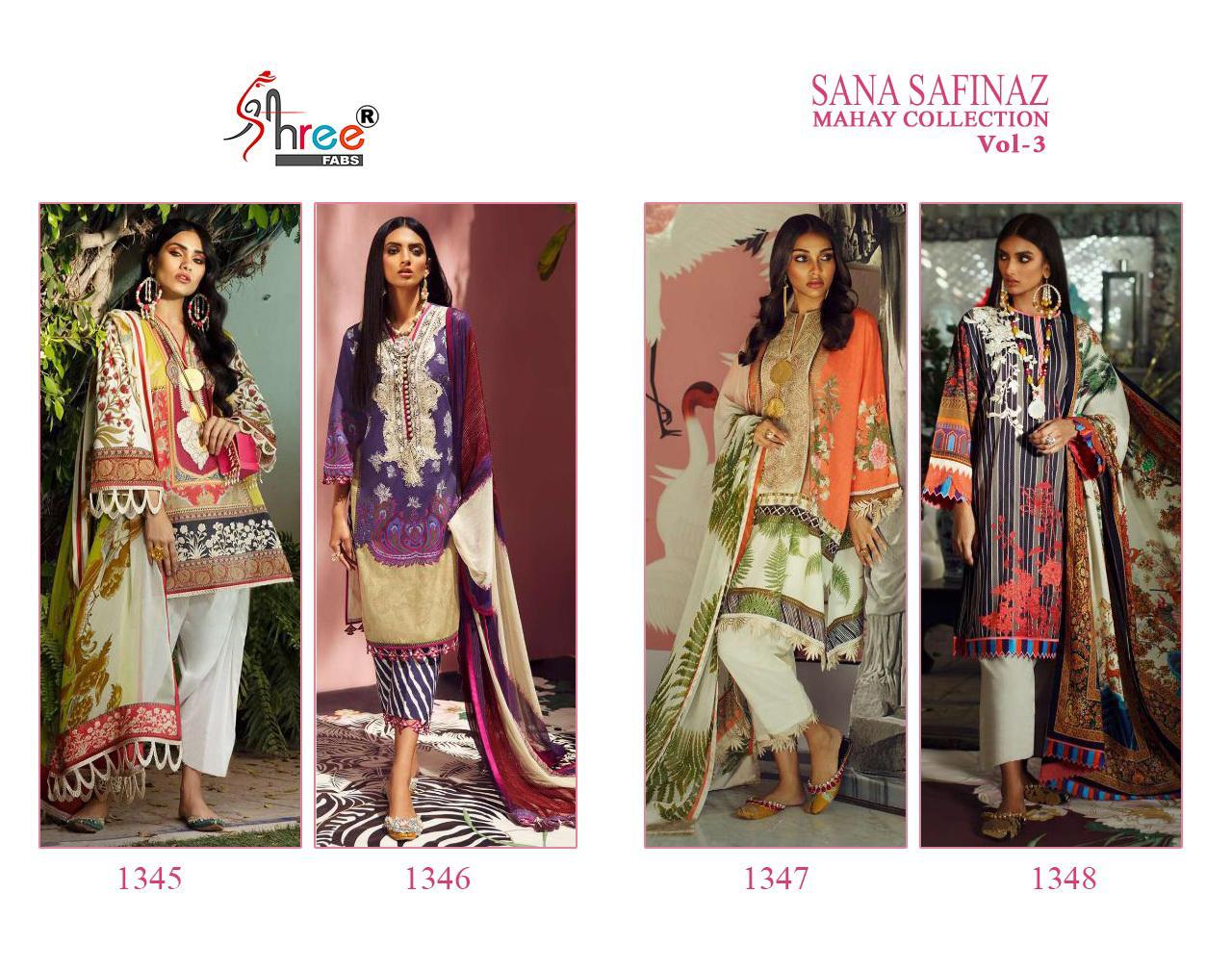 shree fabs sana safinaz mahay collection vol 3  cotton duptta  salwar suit catalog