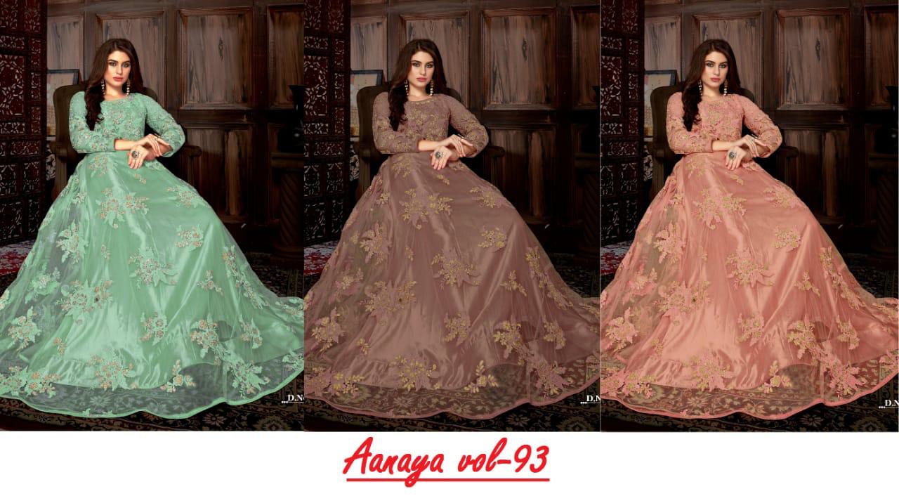 dani Aanaya 93000 Vol 93 net with satin inner catchy look salwar suit catalog
