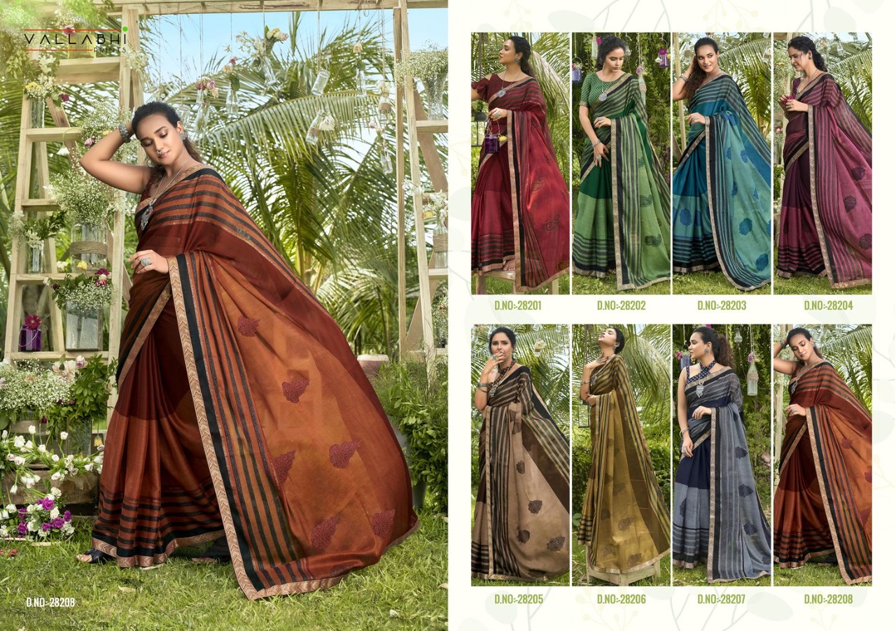 Vallabhi prints trupti 4 chiffon attractive look Beautifull Sarees catalog