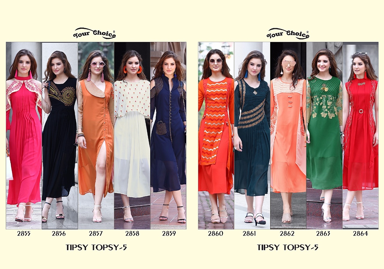 Your Choice Tipsy Topsy Vol 5 Georgette innovative style kurti catalog
