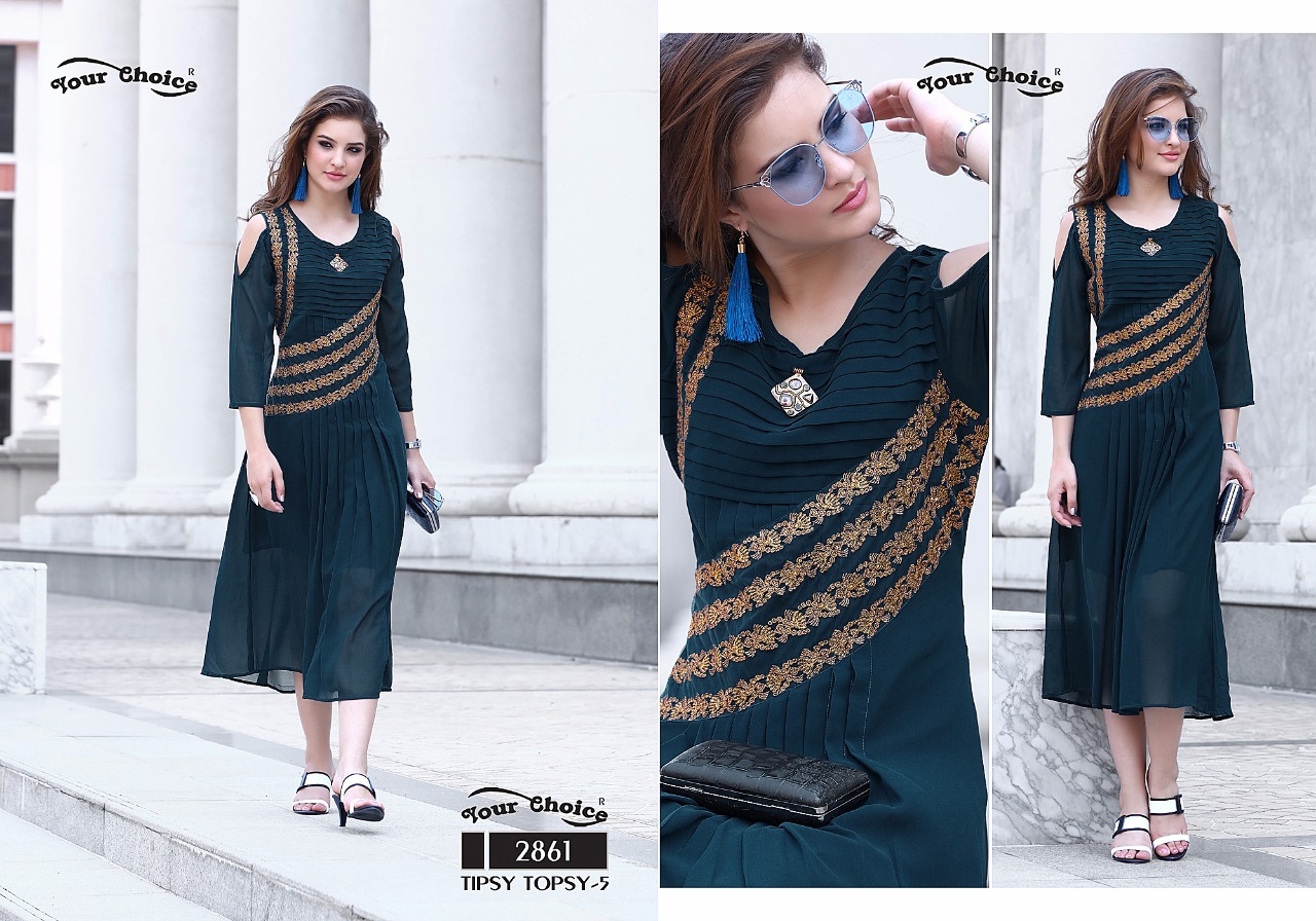 Your Choice Tipsy Topsy Vol 5 Georgette innovative style kurti catalog