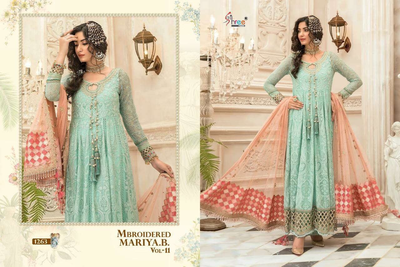 shree fabs mbroidered mariya b vol 11 jorget catchy look salwar suit catalog