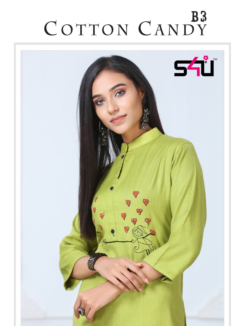 S4u by shivali cotton candy b3 stylish look kurti catalog