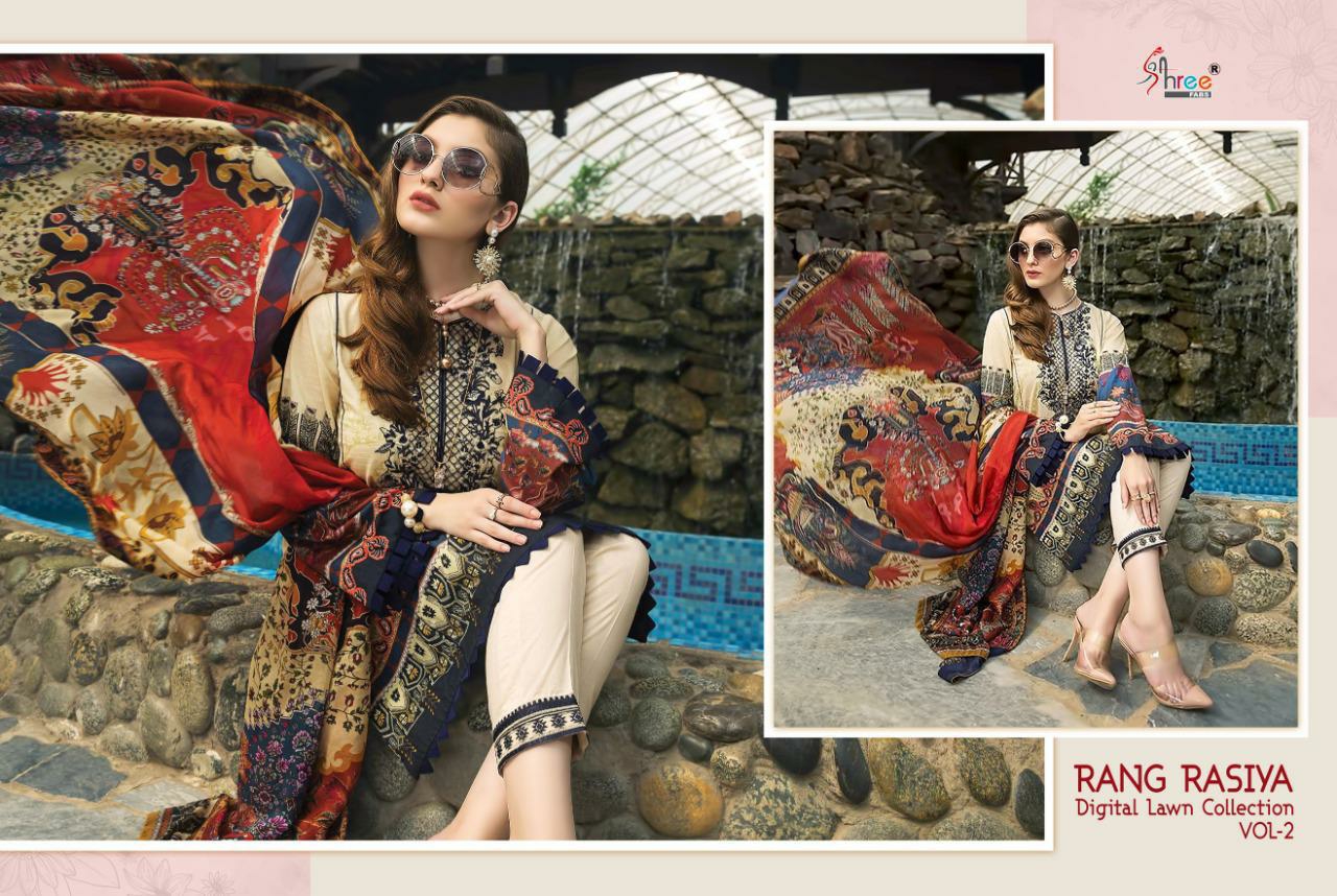 Shree Fabs rang rasiya vol 2 pakistani printed salwar suits wholesaler