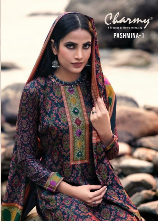 meera trendz llp charmy pashmina 1 exclusive print salwar suit catalog