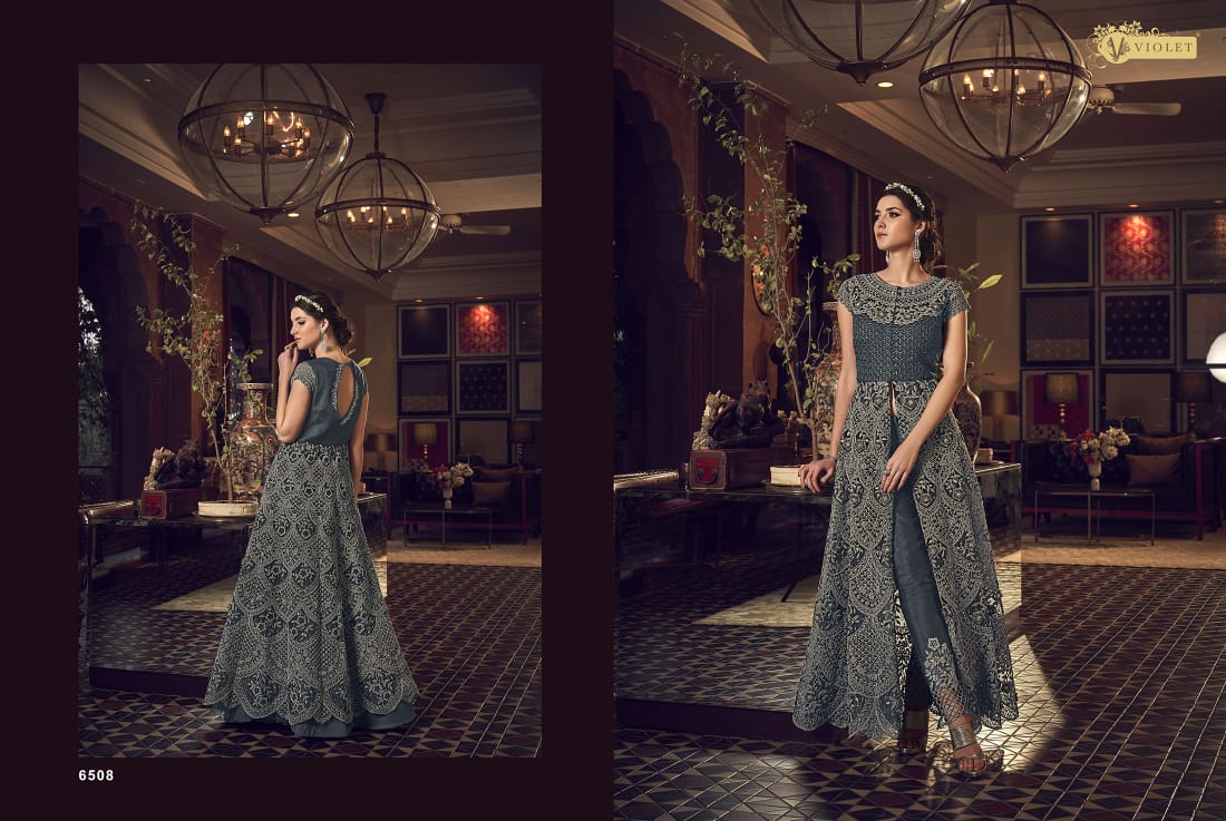 violet snow white 6501-6512 net gorgeous look gown catalog