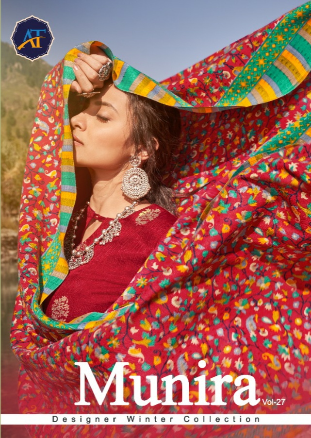 ankit textile munira  pasmina exclusive print with work salwar suit catalog